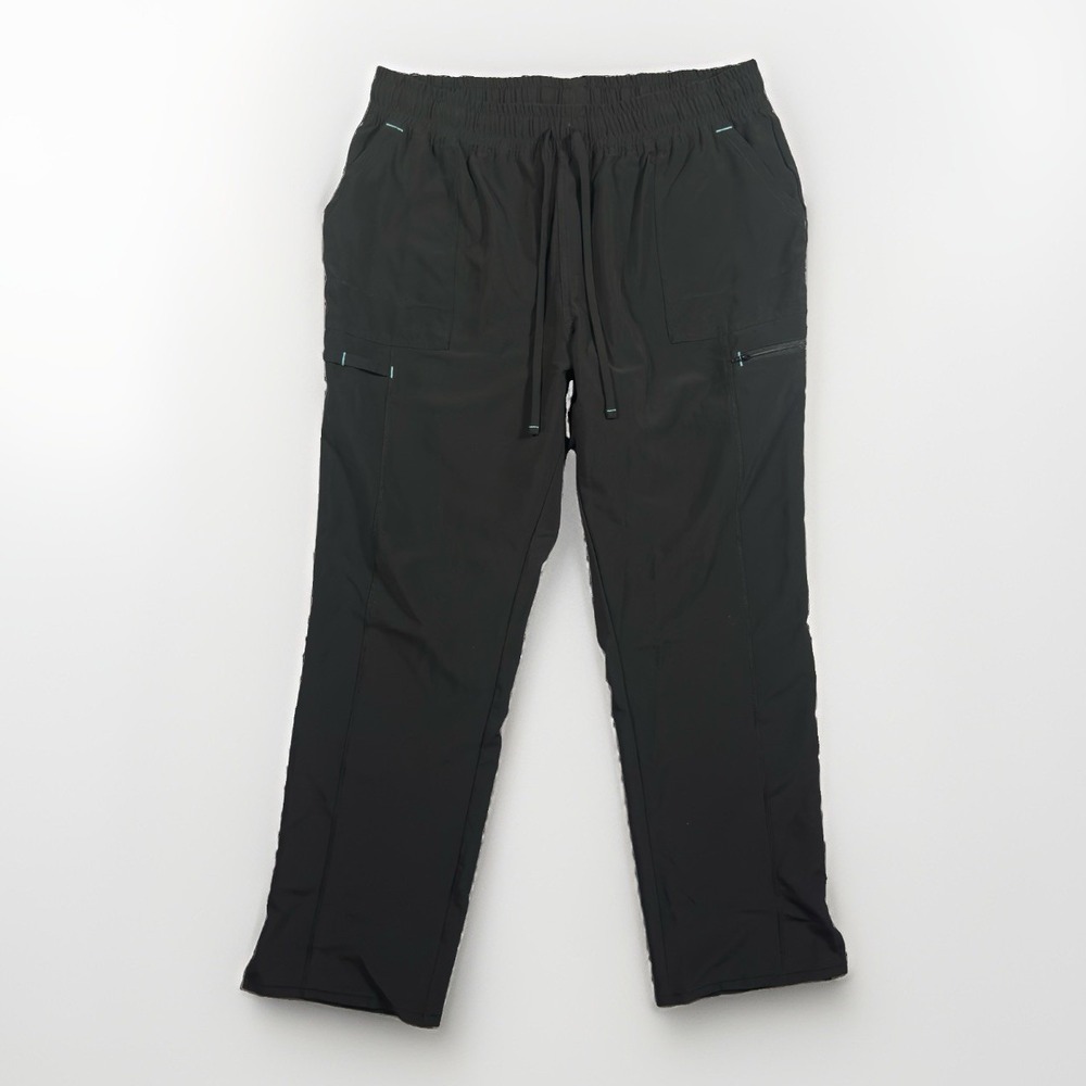 ScrubStar Women's XL Black Cargo Scrub Pants Stretch Drawstring Elastic Waist